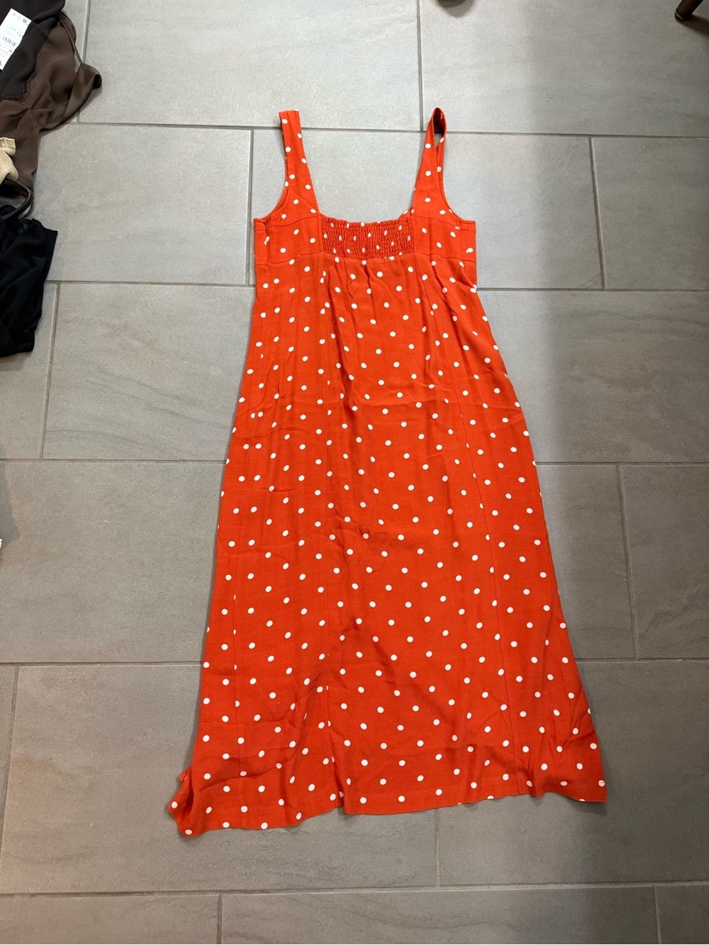 Maeve Orange Polka Dot Midi Dress - Picture 3 of 7